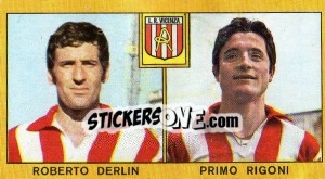 Sticker Roberto Derlin / Primo Rigoni - Calciatori 1969-1970 n. 128 - Panini