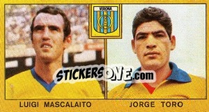 Sticker Luigi Mascalaito / Jorge Toro - Calciatori 1969-1970 n. 256 - Panini