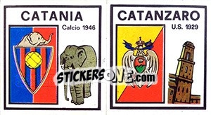 Sticker Scudetto Catania / Catanzaro - Calciatori 1969-1970 - Panini