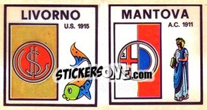 Sticker Scudetto Livorno / Mantova - Calciatori 1969-1970 - Panini