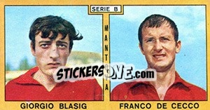 Sticker Blasig / De Cecco - Calciatori 1969-1970 n. 346 - Panini