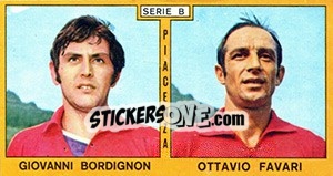 Sticker Bordignon / Favari - Calciatori 1969-1970 - Panini