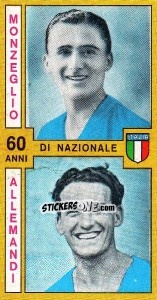 Sticker Monzeglio / Allemandi - Calciatori 1969-1970 n. 493 - Panini