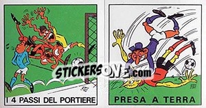 Sticker I 4 Passi Del Portiere / Presa A Terra - Calciatori 1970-1971 n. 338 - Panini