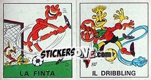 Sticker La Finta / Il Dribbling - Calciatori 1970-1971 n. 340 - Panini