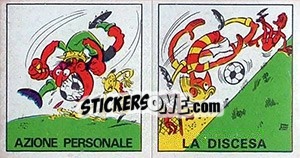 Sticker Azione Personale / La Discesa - Calciatori 1970-1971 n. 341 - Panini