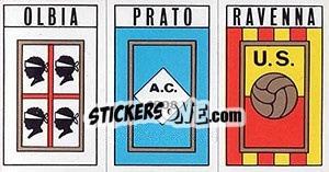 Sticker Scudetto Olbia / Prato / Ravenna - Calciatori 1970-1971 n. 499 - Panini