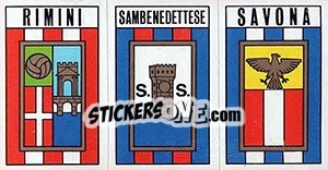 Sticker Scudetto Rimini / Sambenedettese / Savona - Calciatori 1970-1971 - Panini