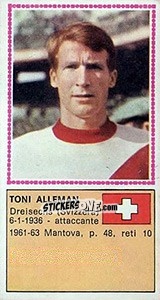 Sticker Toni Alleman - Calciatori 1970-1971 - Panini