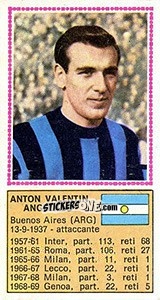 Cromo Anton Valentin Angelillo - Calciatori 1970-1971 - Panini