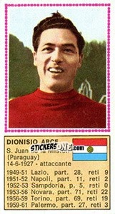 Sticker Dionisio Arce - Calciatori 1970-1971 - Panini