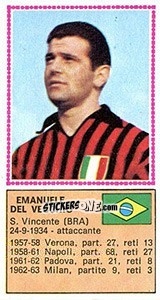 Cromo Emanuele Del Vecchio - Calciatori 1970-1971 - Panini