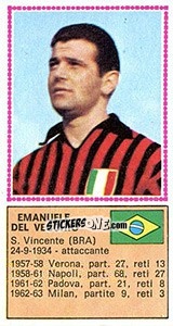 Sticker Emanuele Del Vecchio - Calciatori 1970-1971 n. 521 - Panini