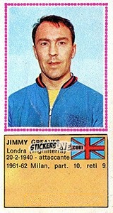 Sticker Jimmy Greaves - Calciatori 1970-1971 n. 525 - Panini