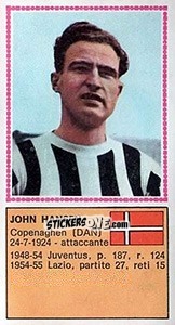 Sticker John Hansen - Calciatori 1970-1971 n. 529 - Panini