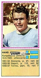 Sticker Hans Jeppson - Calciatori 1970-1971 n. 535 - Panini