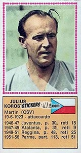 Sticker Julius Korostelev - Calciatori 1970-1971 n. 538 - Panini