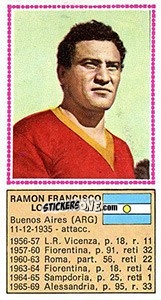 Sticker Ramon Francisco Lojacono - Calciatori 1970-1971 - Panini