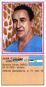 Cromo Juan Carlos Lorenzo - Calciatori 1970-1971 - Panini