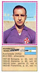 Figurina Humberto Maschio - Calciatori 1970-1971 - Panini