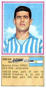 Sticker Oscar Alberto Massei - Calciatori 1970-1971 - Panini
