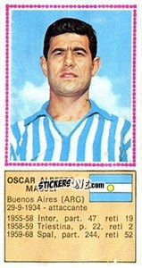 Sticker Oscar Alberto Massei - Calciatori 1970-1971 n. 547 - Panini