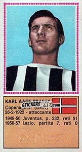 Cromo Karl Aage Praest - Calciatori 1970-1971 - Panini