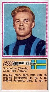 Sticker Lennart Skoglund - Calciatori 1970-1971 n. 568 - Panini