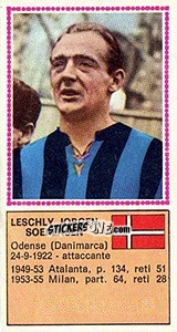 Figurina Leschly Jorgen Soerensen - Calciatori 1970-1971 - Panini