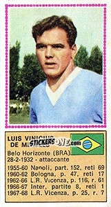 Figurina Luis Vinicius De Menezes - Calciatori 1970-1971 - Panini
