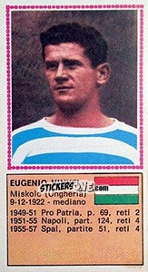 Sticker Eugenio Vinyei - Calciatori 1970-1971 - Panini