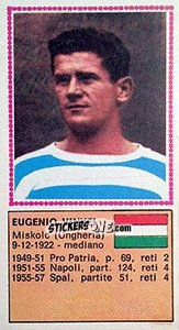 Sticker Eugenio Vinyei - Calciatori 1970-1971 n. 572 - Panini