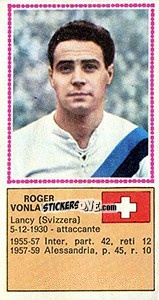 Sticker Roger Vonlanthen - Calciatori 1970-1971 - Panini