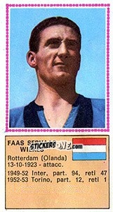 Cromo Faas Servaas Wilkes - Calciatori 1970-1971 - Panini