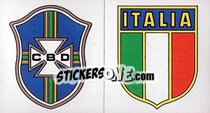 Sticker Scudetto Brasile / Italia - Calciatori 1970-1971 - Panini