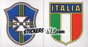 Sticker Scudetto Brasile / Italia - Calciatori 1970-1971 n. 577 - Panini