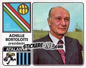 Sticker Achille Bortolotti - Calciatori 1972-1973 - Panini