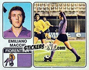 Figurina Emiliano Macchi - Calciatori 1972-1973 - Panini