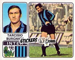 Sticker Tarcisio Burgnich - Calciatori 1972-1973 - Panini