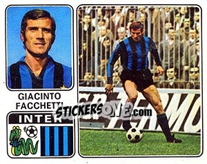 Figurina Giacinto Facchetti - Calciatori 1972-1973 - Panini