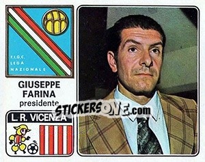 Cromo Giuseppe Farina - Calciatori 1972-1973 - Panini