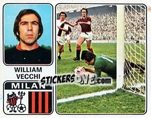 Sticker William Vecchi - Calciatori 1972-1973 - Panini