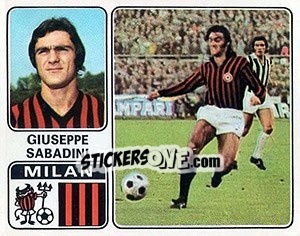 Cromo Giuseppe Sabadini - Calciatori 1972-1973 - Panini