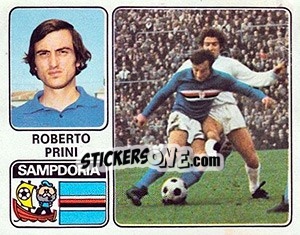 Cromo Roberto Prini - Calciatori 1972-1973 - Panini