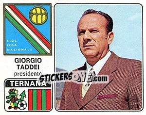 Cromo Giorgio Taddei - Calciatori 1972-1973 - Panini