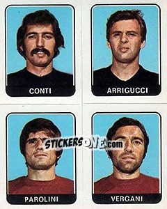 Sticker Conti / Abruquogi / Parolini / Vergani - Calciatori 1972-1973 - Panini
