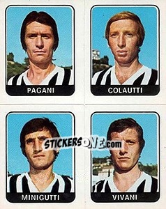 Cromo Pagani / Colautti / Minigutti / Vivani - Calciatori 1972-1973 - Panini