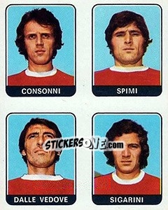 Sticker Consonni / Spimi / Dalle Vedove / Sigarini - Calciatori 1972-1973 - Panini