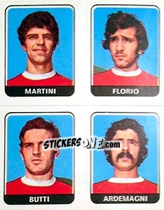 Sticker Martini / Florio / Butti / Ardemagni - Calciatori 1972-1973 - Panini