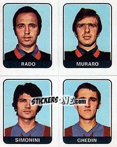 Sticker Rado / Muraro / Simonini / Ghedin - Calciatori 1972-1973 - Panini